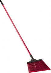 O-Cedar - 13" Wide, Red Synthetic Bristles, 48" Fiberglass Handle, Angled Broom - Flagged - Exact Tooling