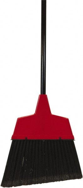 O-Cedar - 11" Wide, Black Synthetic Bristles, 48" Metal Handle, Angled Broom - Flagged - Exact Tooling