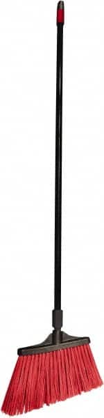 O-Cedar - 13" Wide, Red Polypropylene Bristles, Metal Handle, Angled Broom - Water Resistant - Exact Tooling
