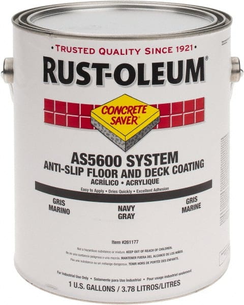 Rust-Oleum - 1 Gal Navy Gray Gloss Finish Antislip Coating - 60 to 70 Sq Ft per Gal, Interior/Exterior - Exact Tooling