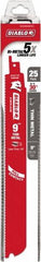 Freud - 9" Long x 1" Thick, Bi-Metal Reciprocating Saw Blade - Straight Profile, 20 to 24 TPI, Toothed Edge, Tang Shank - Exact Tooling
