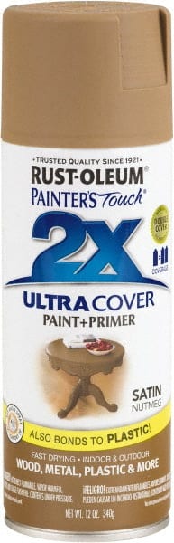 Rust-Oleum - Nutmeg, Satin, Enamel Spray Paint - 8 Sq Ft per Can, 12 oz Container, Use on Multipurpose - Exact Tooling