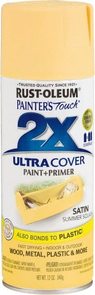 Rust-Oleum - Summer Squash, Satin, Enamel Spray Paint - 8 Sq Ft per Can, 12 oz Container, Use on Multipurpose - Exact Tooling