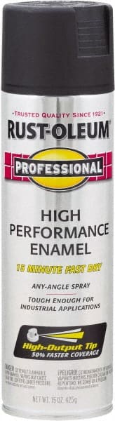 Rust-Oleum - Black, Flat, Rust Proof Enamel Spray Paint - 14 Sq Ft per Can, 15 oz Container, Use on Multipurpose - Exact Tooling