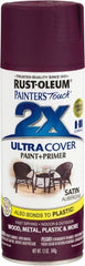 Rust-Oleum - Aubergine (Color), Satin, Enamel Spray Paint - 8 Sq Ft per Can, 12 oz Container, Use on Multipurpose - Exact Tooling