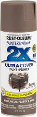 Rust-Oleum - London Gray, Satin, Enamel Spray Paint - 8 Sq Ft per Can, 12 oz Container, Use on Multipurpose - Exact Tooling