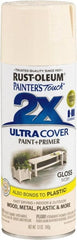 Rust-Oleum - Ivory, Gloss, Enamel Spray Paint - 8 Sq Ft per Can, 12 oz Container, Use on Multipurpose - Exact Tooling