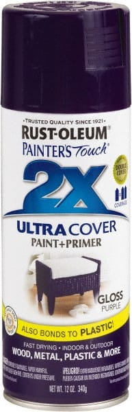 Rust-Oleum - Purple, Gloss, Enamel Spray Paint - 8 Sq Ft per Can, 12 oz Container, Use on Multipurpose - Exact Tooling