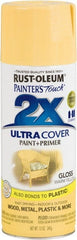 Rust-Oleum - Warm Yellow, Gloss, Enamel Spray Paint - 8 Sq Ft per Can, 12 oz Container, Use on Multipurpose - Exact Tooling