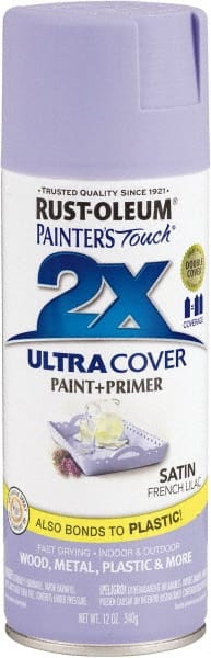 Rust-Oleum - French Lilac, Satin, Enamel Spray Paint - 8 Sq Ft per Can, 12 oz Container, Use on Multipurpose - Exact Tooling