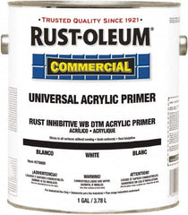 Rust-Oleum - 1 Gal White Water-Based Acrylic Enamel Primer - 350 to 450 Sq Ft Coverage, <100 gL Content, Quick Drying, Interior/Exterior - Exact Tooling