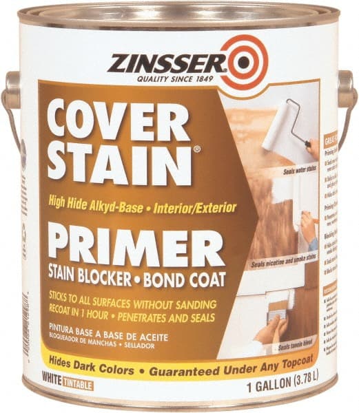 Rust-Oleum - 1 Gal White Alkyd Primer - 300 to 400 Sq Ft Coverage, <100 gL Content, Quick Drying, Interior/Exterior - Exact Tooling