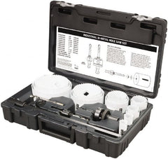 Disston - 20 Piece, 3/4" to 4-1/2" Saw Diam, Industrial Hole Saw Kit - Bi-Metal, Toothed Edge, Pilot Drill Model No. E0102457, Includes 15 Hole Saws - Exact Tooling
