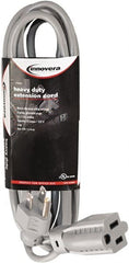 innovera - 9', 14/2 Gauge/Conductors, Gray Indoor Extension Cord - 1 Receptacle, 13 Amps, NEMA 5-15R - Exact Tooling
