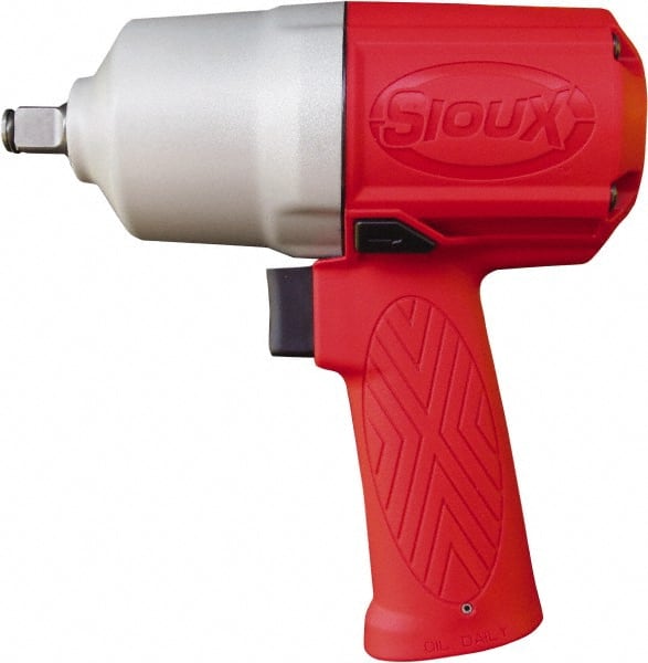 Sioux Tools - 1/2" Drive, 11,000 RPM, 780 Ft/Lb Torque Impact Wrench - Pistol Grip Handle, 1,250 IPM, 4 CFM, 90 psi, 1/4" Inlet - Exact Tooling