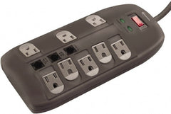 innovera - 8 Outlets, 120 Volts, 15 Amps, 6' Cord, Surge Power Outlet Strip - Floor Mount, 5-15R NEMA Configuration - Exact Tooling