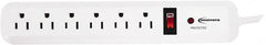 innovera - 6 Outlets, 120 Volts, 15 Amps, 4' Cord, Surge Power Outlet Strip - Floor Mount, 5-15R NEMA Configuration - Exact Tooling