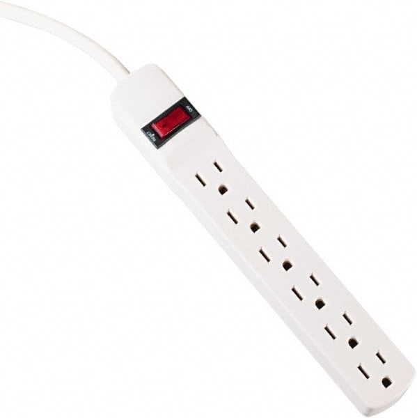 innovera - 6 Outlets, 120 Volts, 15 Amps, 15' Cord, Power Outlet Strip - 5-15R NEMA Configuration - Exact Tooling