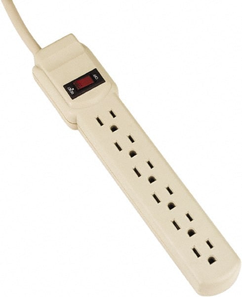 innovera - 6 Outlets, 120 Volts, 15 Amps, 4' Cord, Power Outlet Strip - 5-15R NEMA Configuration - Exact Tooling