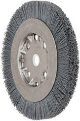 Weiler - 6" OD, 5/8" Arbor Hole, Crimped Nylon Wheel Brush - 5/8" Face Width, 7/8" Trim Length, 0.022" Filament Diam, 4,500 RPM - Exact Tooling