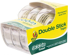 Duck - 1/2" x 25' Acrylic Adhesive Double Sided Tape - 6 mil Thick, Clear, Polypropylene Film Liner, Series DUC - Exact Tooling