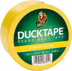 Duck - 1-7/8" x 20 Yds Yellow Duct Tape - 9 mil, Rubber Adhesive, Vinyl Backing, 22 Lb/ln Tensile Strength, Series DUC - Exact Tooling