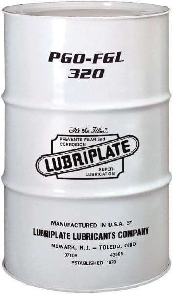 Lubriplate - 55 Gal Drum, Synthetic Gear Oil - 12°F to 440°F, 339 St Viscosity at 40°C, 61 St Viscosity at 100°C, ISO 320 - Exact Tooling