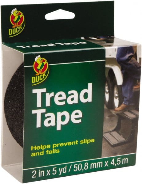 Duck - Black Solid Color Anti-Slip Vinyl Tape - 2" Wide x 15' Long, General Traffic - Exact Tooling