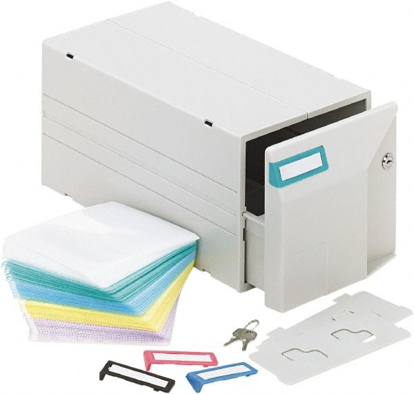 innovera - 150 Compartment, 6-3/4 Inch Wide x 12-3/4 Inch Deep x 6-15/16 Inch High, CD/DVD Storage Box - Plastic, Light Gray - Exact Tooling