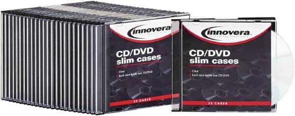 innovera - 1 Compartment, 4-7/8 Inch Wide x 1/4 Inch Deep x 5-5/8 Inch High, CD/DVD Case - Polystyrene, Clear - Exact Tooling