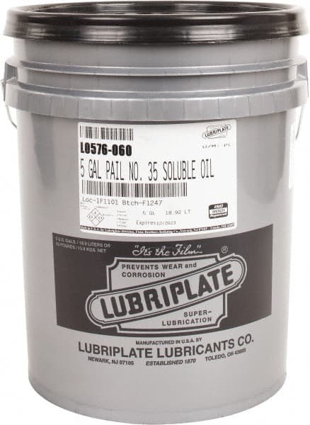 Lubriplate - Lubriplate 35, 5 Gal Pail Cutting Fluid - Water Soluble - Exact Tooling