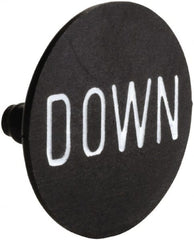 Square D - Legend Plate - Down - 30mm Hole Diameter, 2.2 Inch Wide x 0.1 Inch High x 30mm Overall Diameter - Exact Tooling