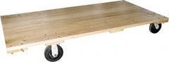 Fairbanks - 1,600 Lb Capacity Hardwood Platform Truck - Hardwood Deck, 30" OAW, 60" Platform Length, Mold On Rubber Casters - Exact Tooling