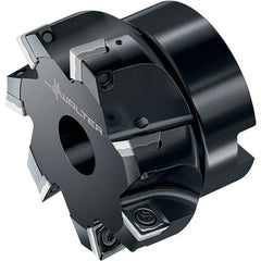 Walter - 6 Inserts, 80.01mm Cut Diam, 27mm Arbor Diam, 8.41mm Max Depth of Cut, Indexable Square-Shoulder Face Mill - 90° Lead Angle, 50.01mm High, SD.W09T3.. Insert Compatibility, Through Coolant, Series M4132 - Exact Tooling