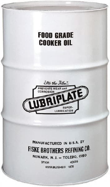Lubriplate - 55 Gal Drum Mineral Cooker/Sterilizer Oil - SAE 40, ISO 150, 157.27 cSt at 40°C & 15.53 cSt at 100°C, Food Grade - Exact Tooling