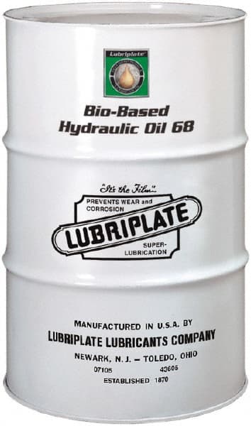 Lubriplate - 55 Gal Drum Botanical Hydraulic Oil - SAE 20, ISO 68, 64.1 cSt at 40°C & 12.5 cSt at 100°C - Exact Tooling