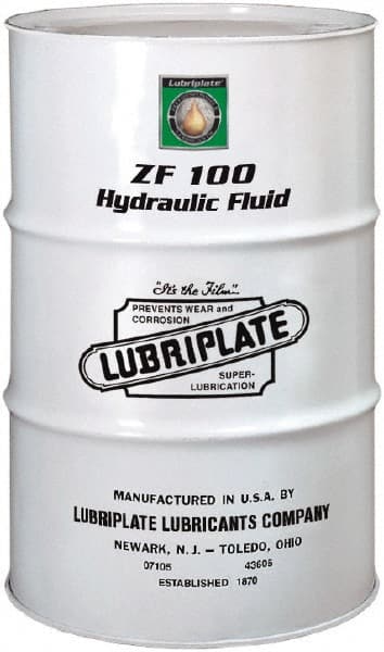 Lubriplate - 55 Gal Drum, Mineral Hydraulic Oil - SAE 30, ISO 100, 101.1 cSt at 40°C, 11.25 cSt at 100°C - Exact Tooling