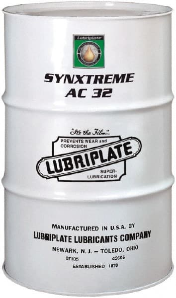 Lubriplate - 55 Gal Drum, ISO 32, SAE 10, Air Compressor Oil - -1°F to 425°, 32 Viscosity (cSt) at 40°C, 6 Viscosity (cSt) at 100°C - Exact Tooling