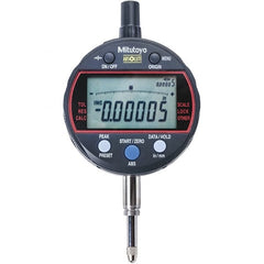 Mitutoyo - 0 to 1/2" Range, 0.001mm Graduation, Electronic Drop Indicator - Flat Back, Accurate to 0.0001", Inch & Metric System, LCD Display - Exact Tooling