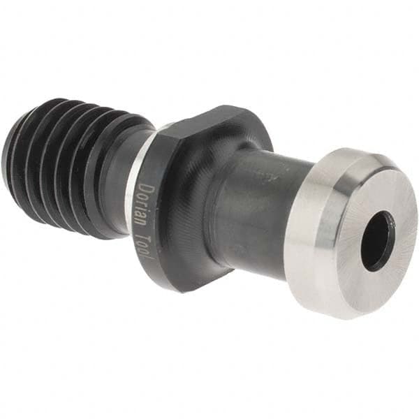 Dorian Tool - I Style, CAT40 Taper, 5/8-11 Thread, 15° Angle Radius, Standard Retention Knob - 2" OAL, 0.746" Knob Diam, 0.276" Flange Thickness, 1.028" from Knob to Flange, 0.641" Pilot Diam, 0.236" Coolant Hole, Through Coolant - Exact Tooling