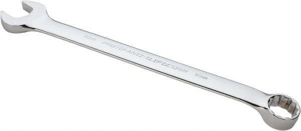 Proto - 30mm 12 Point Combination Wrench - 15° Offset Angle, 15-55/64" OAL, Steel, Full Polish Finish - Exact Tooling