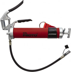 Proto - 3,600 Max psi, Flexible Pistol Grease Gun - 14 oz (Cartridge) & 16 oz (Bulk) Capacity, 3-Way, Bulk, Cartridge & Filler Pump - Exact Tooling