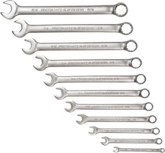 Proto - 11 Piece, 1/4" to 15/16", 12 Point Combination Wrench Set - Inch Measurement Standard, Satin Chrome Finish - Exact Tooling