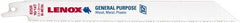 Lenox - 12" Long x 3/4" Thick, Bi-Metal Reciprocating Saw Blade - Straight Profile, 10 to 14 TPI, Toothed Edge - Exact Tooling
