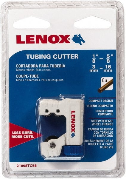 Lenox - 1/8" to 5/8" Pipe Capacity, Tube Cutter - Cuts Copper - Exact Tooling