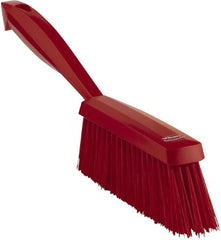 Vikan - 14" OAL, Polyester Staple Set Bench Brush - 2" Bristle Length, 6-3/8" Long Head, Red - Exact Tooling