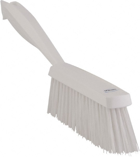 Vikan - 14" OAL, Polyester Staple Set Bench Brush - 2" Bristle Length, 6-3/8" Long Head, White - Exact Tooling