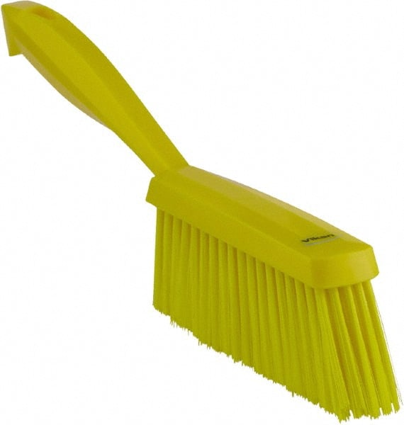 Vikan - 14" OAL, Polyester Staple Set Bench Brush - 2" Bristle Length, 6-3/8" Long Head, Yellow - Exact Tooling