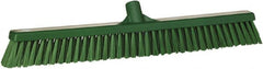 Vikan - 24" Combo Duty Synthetic Push Broom - 2" Bristle Length, Plastic Block, European Threaded Handle Connection - Exact Tooling