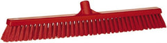Vikan - 24" Combo Duty Synthetic Push Broom - 2" Bristle Length, Plastic Block, European Threaded Handle Connection - Exact Tooling